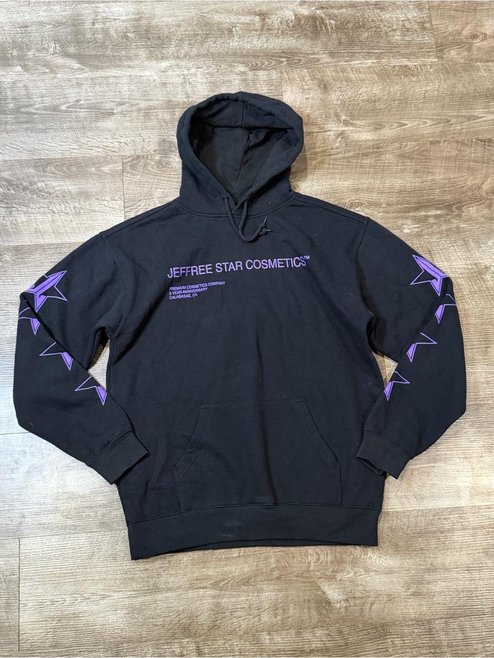 Jeffree star cosmetics 5 year anniversary hoodie size medium black/purple m